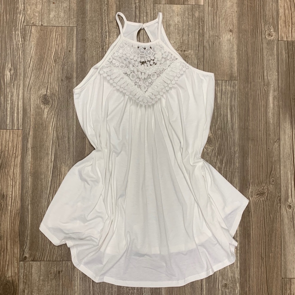 While lace tunic top